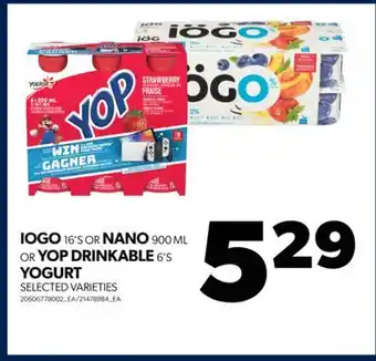 Real Canadian Superstore Iogo, 16's or nano, 900 ml or yop drinkable, 6's yogurt offer