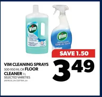 Real Canadian Superstore Vim cleaning sprays, 500-950 ml or floor cleaner, 1 l offer
