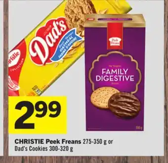 Foodland Christie peek freans 275-350 g or dad's cookies 300-320 g offer