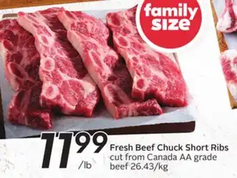 Sobeys Fresh beef chuck short ribs offer