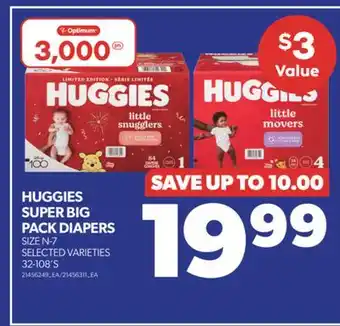 Real Canadian Superstore Huggies super big pack diapers, 32-108's offer