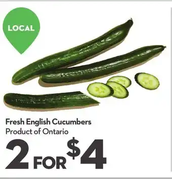 Longo's Fresh english cucumbers offer