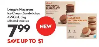 Longo's Longo's macarons ice cream sandwiches offer