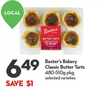 Longo's Baxter's bakery classic butter tarts offer
