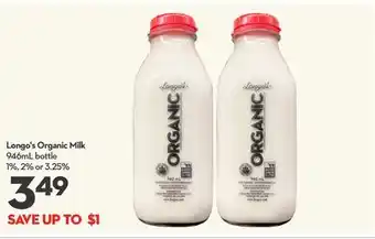 Longo's Longo's organic milk offer