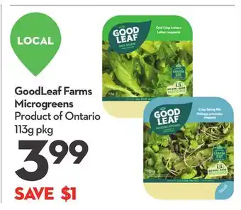 Longo's Goodleaf farms microgreens offer