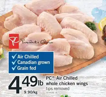 Fortinos Pc air chilled air chilled whole chicken wings offer