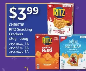 Fortinos Christie ritz snacking crackers 180g-200g offer