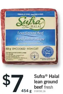 Fortinos Sufra halal lean ground beef, 454 g offer