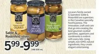 Fortinos Sable & rosenfeld olives, 148-500ml offer