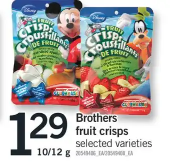 Fortinos Brothers fruit crisps offer