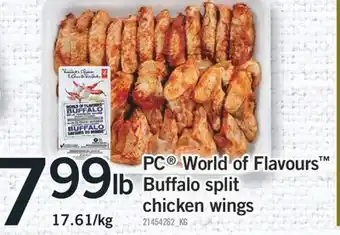 Fortinos Pc world of flavours buffalo split chicken wings offer