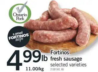 Fortinos Fortinos fresh sausage offer