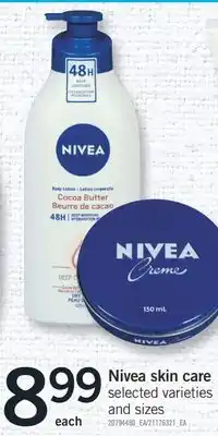 Fortinos Nivea skin care offer