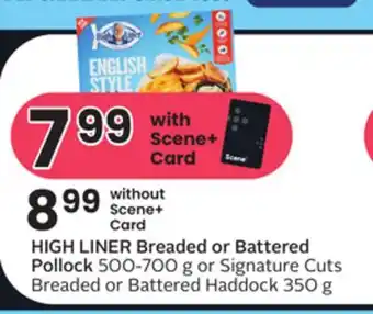 Sobeys Breaded or battered pollock offer