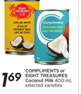 Sobeys Compliments or eight treasures coconut milk offer
