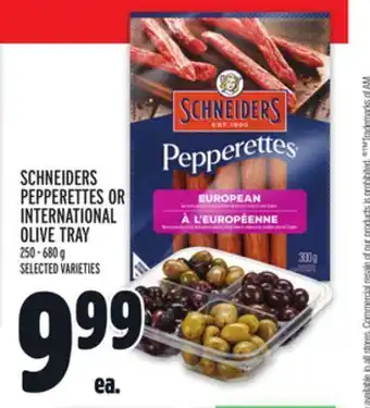 Metro Schneiders pepperettes or international olive tray offer