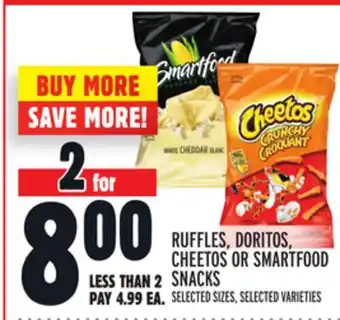 Metro Ruffles, doritos, cheetos or smartfood snacks offer
