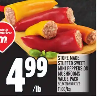 Metro Store made stuffed sweet mini peppers or mushrooms value pack offer