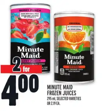 Metro Minute maid frozen juices offer