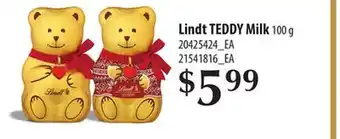 Loblaws Lindt teddy milk, 100 g offer
