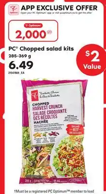 Loblaws Pc chopped salad kits, 285-369 g offer