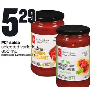 Loblaws Pc salsa, 650 ml offer