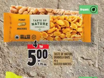 Metro Taste of nature granola bars offer