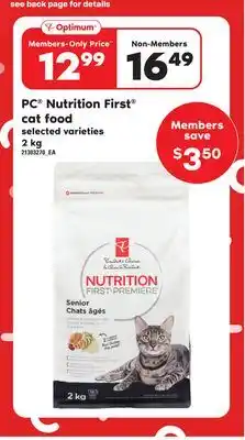Loblaws Pc nutrition first cat food, 2 kg offer