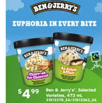 Loblaws Ben & jerry's , 476 ml offer