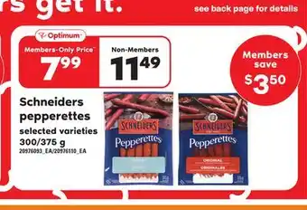 Loblaws Schneiders pepperettes, 300/375 g offer