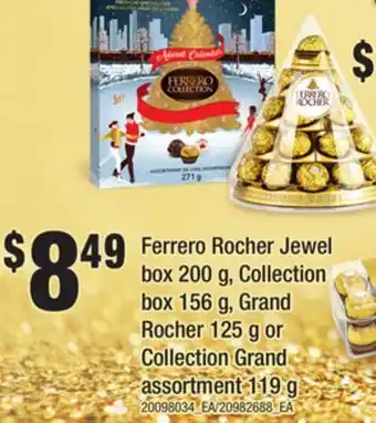 Loblaws Ferrero rocher jewel box, 200 g, collection box, 156 g, grand rocher, 125 g or collection grand assortment, 119 g offer