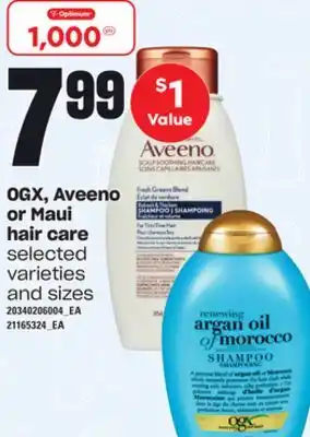 Loblaws Ogx, aveeno or maui hair care offer