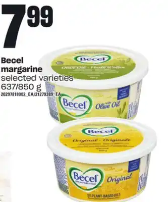 Loblaws Becel margarine, 637/850 g offer