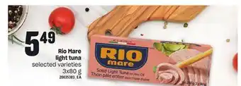 Loblaws Rio mare light tuna, 3x80 g offer