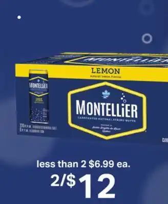 Loblaws Montellier carbonated natural spring water, 10x355 ml or 1 l offer