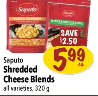 Farm Boy Saputo shredded cheese blends offer
