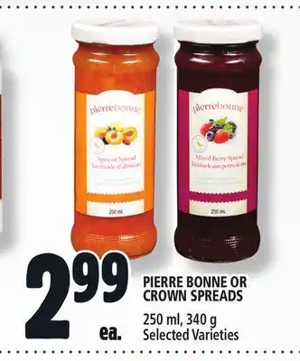 Metro Pierre bonne or crown spreads offer