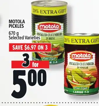 Metro Motola pickles offer
