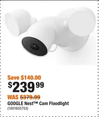Home Depot Google nest cam floodlight offer