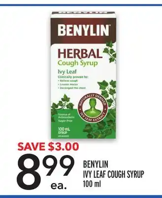 Metro Benylin ivy leaf cough syrup offer