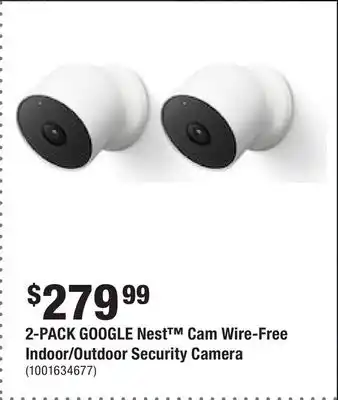 Home Depot 2-pack google nest cam wire-free indoor/outdoor security camera offer