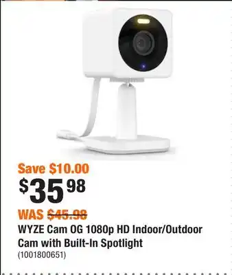 Home Depot Wyze cam og 1080p hd indoor/outdoor cam with built-in spotlight offer