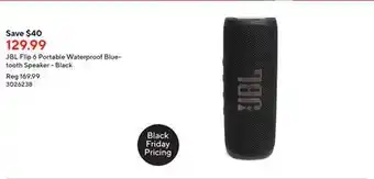 Staples Jbl flip 6 portable waterproof bluetooth speaker - black offer