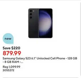 Staples Samsung galaxy s23 6.1 unlocked cell phone - 128 gb - 8 gb ram - phantom black offer