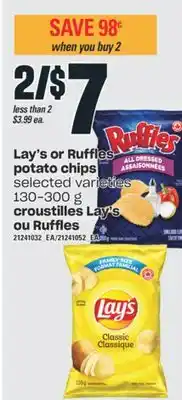 Valu-mart Croustilles lay's ou ruffles, 130-300 g offer