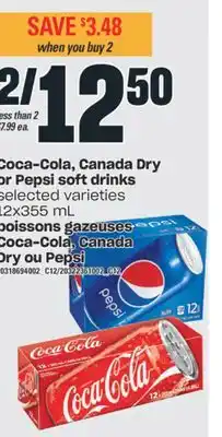 Valu-mart Boissons gazeuses coca-cola, canada dry ou pepsi, 12x355 ml offer
