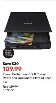 Staples Epson perfection v39 ii colour photo and document flatbed scanner offer