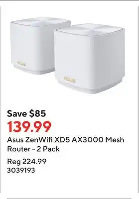 Staples Asus zenwifi xd5 ax3000 mesh router - 2 pack offer