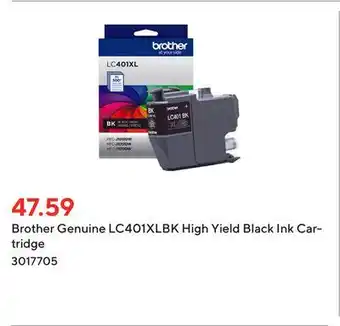 Staples Brother genuine lc401xlbk high yield black ink cartridge offer